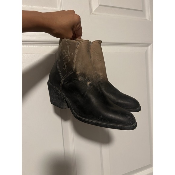 Free People Farylrobin Faryl Robin Ombré Dover Black Leather Boots Boho Festival - Picture 10 of 11